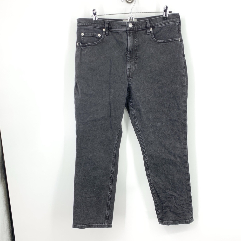 Everlane Women Size 31 SHORT Jeans Black Denim Pants Original Cheeky Straight